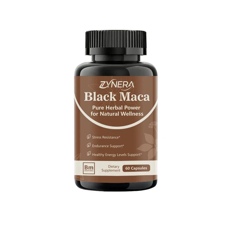 ZYNERA | Black Maca Ashwagandha Capsules | Energy & Reproductive Health Support