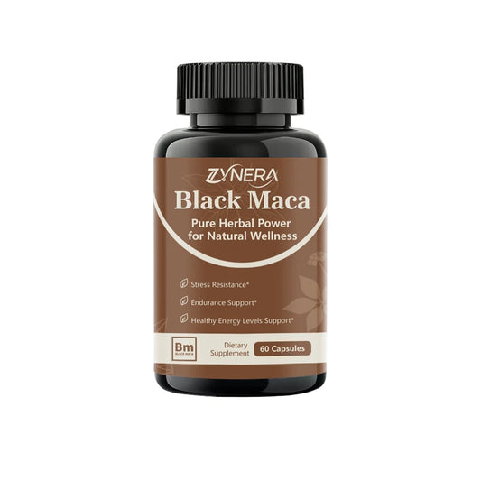 ZYNERA | Black Maca Ashwagandha Capsules | Energy & Reproductive Health Support