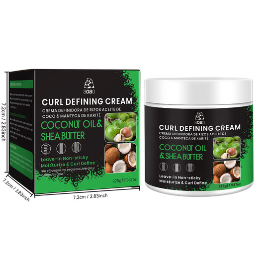 Curly Hair Styling Cream with Coconut Oil and Shea Butter Moisturizing and Softening Curl Defining Conditioner