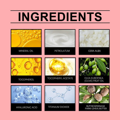 Long Lasting Protective lip balm Hyaluronic acid moisturizes protects nourishes softens improves dryness and cares for lip skin