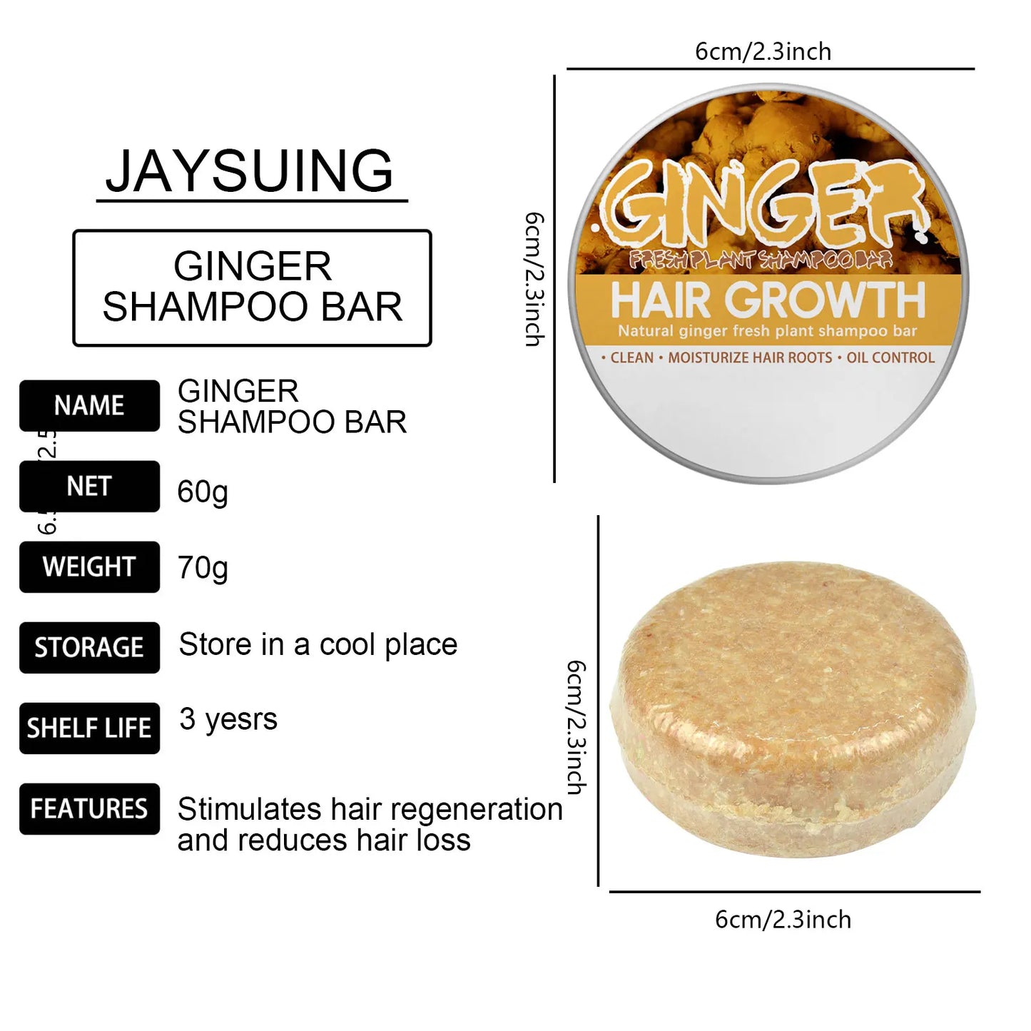 Ginger Hair Care Shampoo Gentle Soft Hair Soap Helps Ensure Nourished and Healthy Hair