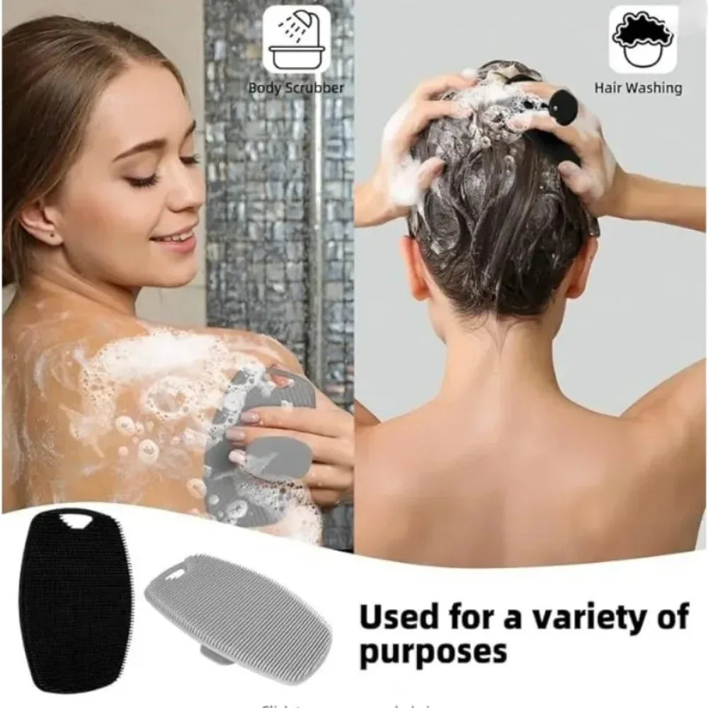 1pc Soft Silicone Exfoliating Brush Cleanser Manual Body Cleansing Body Care Scrubber Shower Gentle Massage Bath Brush For Men