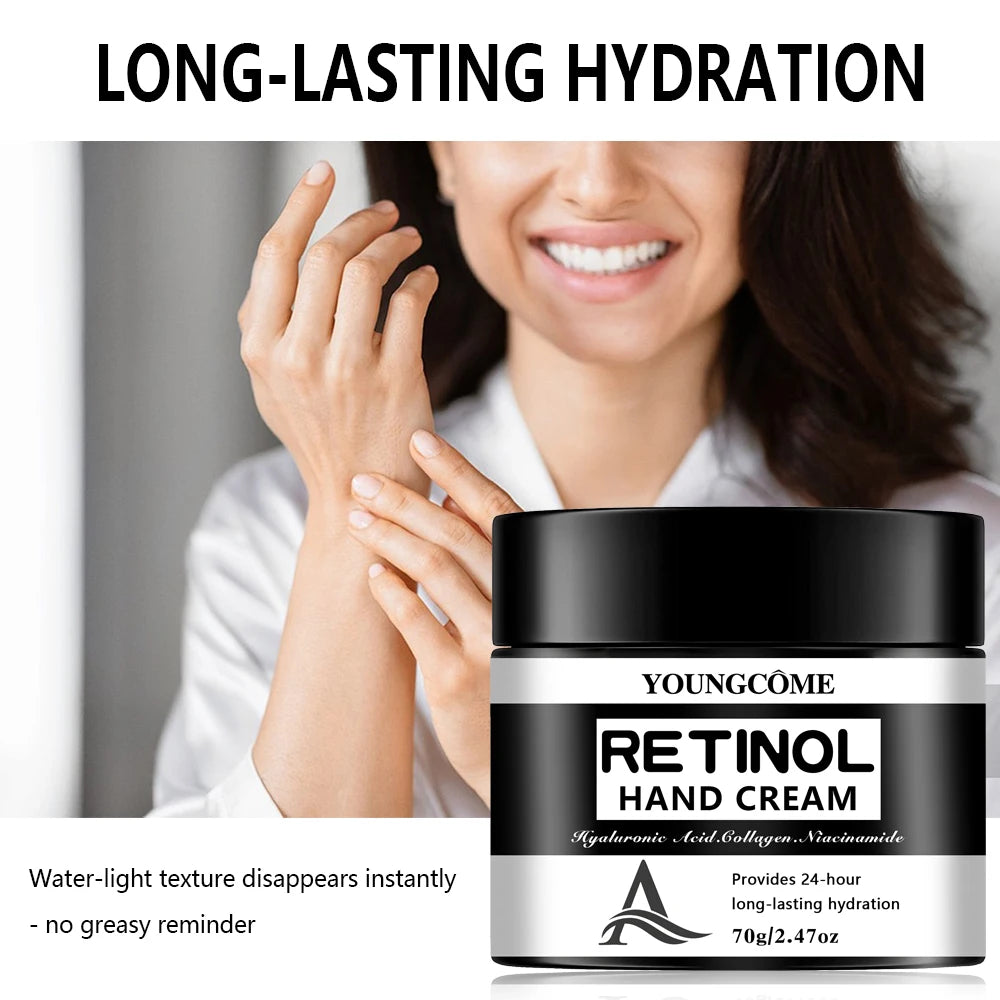 Retinol Anti-Aging Hand Cream ,Wrinkle Removal & Firming Hand Moisturizer,Brightens Skin,Lifts & Smooths Fine Lines,Whitening