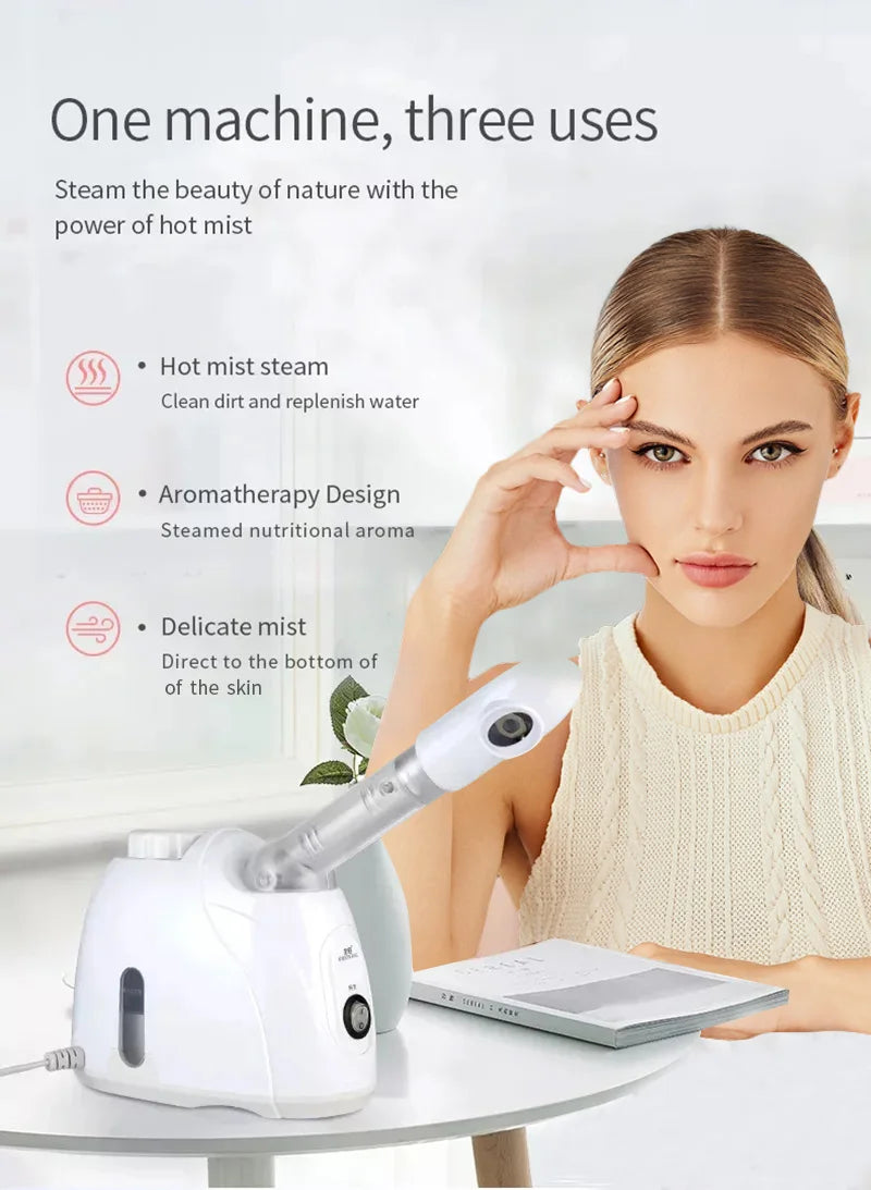 Ozone Facial Steamer | Warm Mist Deep Clean & Home Spa Skin Whitening