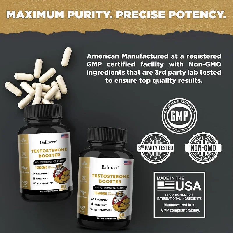 Balincer | Plant Based Testosterone Booster | Energy, Stamina & Muscle Support