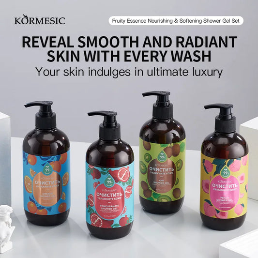 500ml Organic Fruit Infusion Shower Gel Body Lotion Skin Beautifying Wash Bath Brightening Delicate Smooth Care Cream