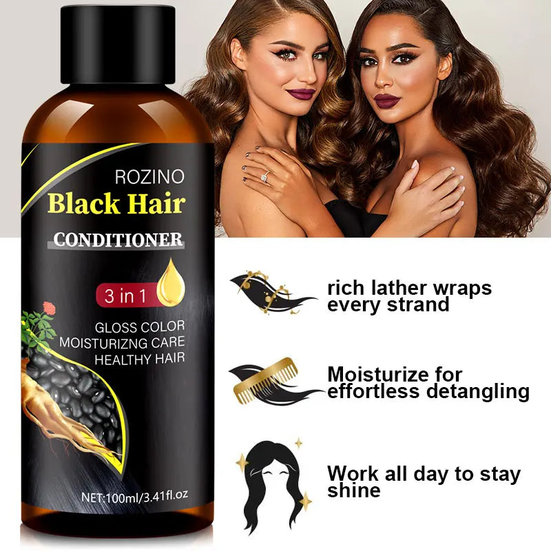 3 IN 1 Black Hair Conditioner, Which Can Fix Hair, Make Hair Smooth, Dry And Coarse, Smooth Bifurcated, Healthy And Bea