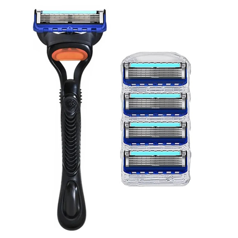 Razor Shaver for Men, Premium Shaving Shaver, 5-Layer Razor Face Beard Hair Comes with Replaceable Blades, 5-Layer Refills