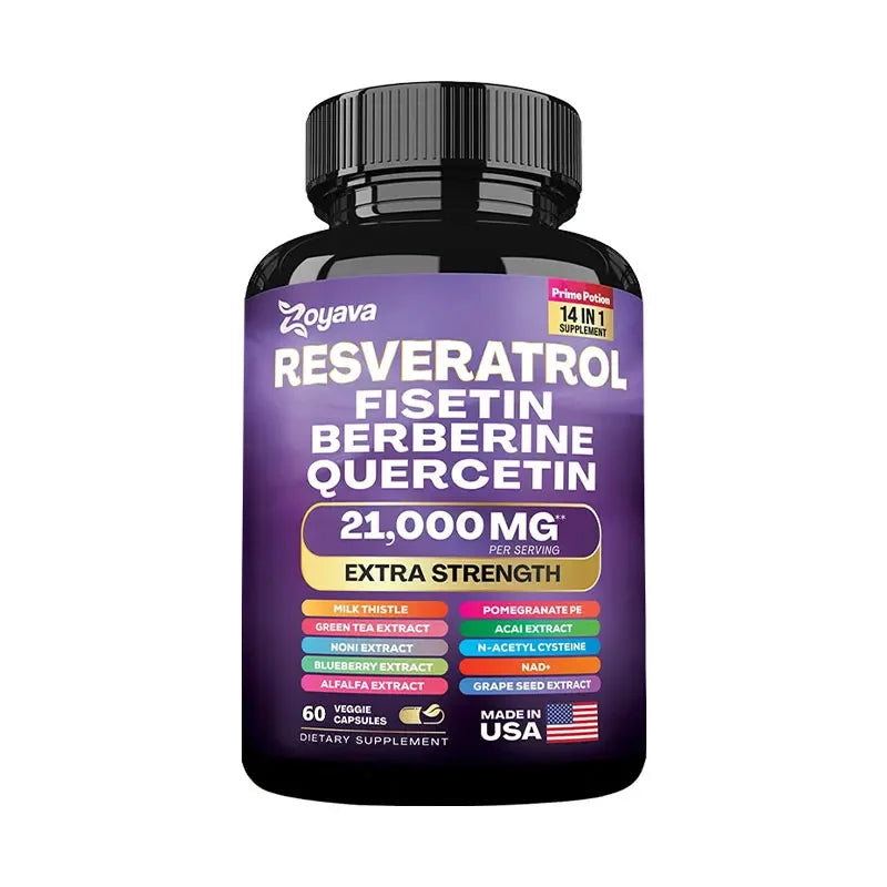 Zoyava | Resveratrol Fisetin Berberine Quercetin | 14-in-1 Antioxidant & Health Support
