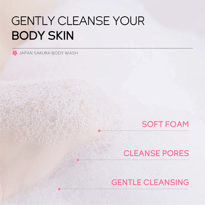 LAIKOU Sakura Shower Gel Long Moisturizing Smooth Long Lasting Fragrance Gentle Foam Body Cleansing Bath Product 100ml