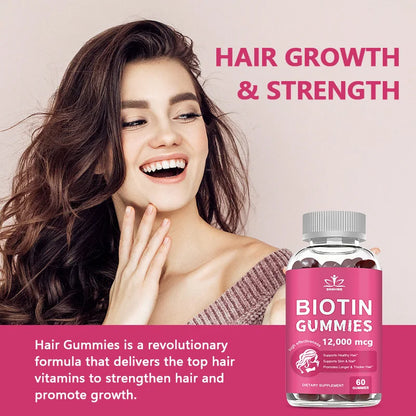 SNGHWE | Collagen & Biotin Gummies| Hair Growth, Skin & Nail Support | 60 Gummies