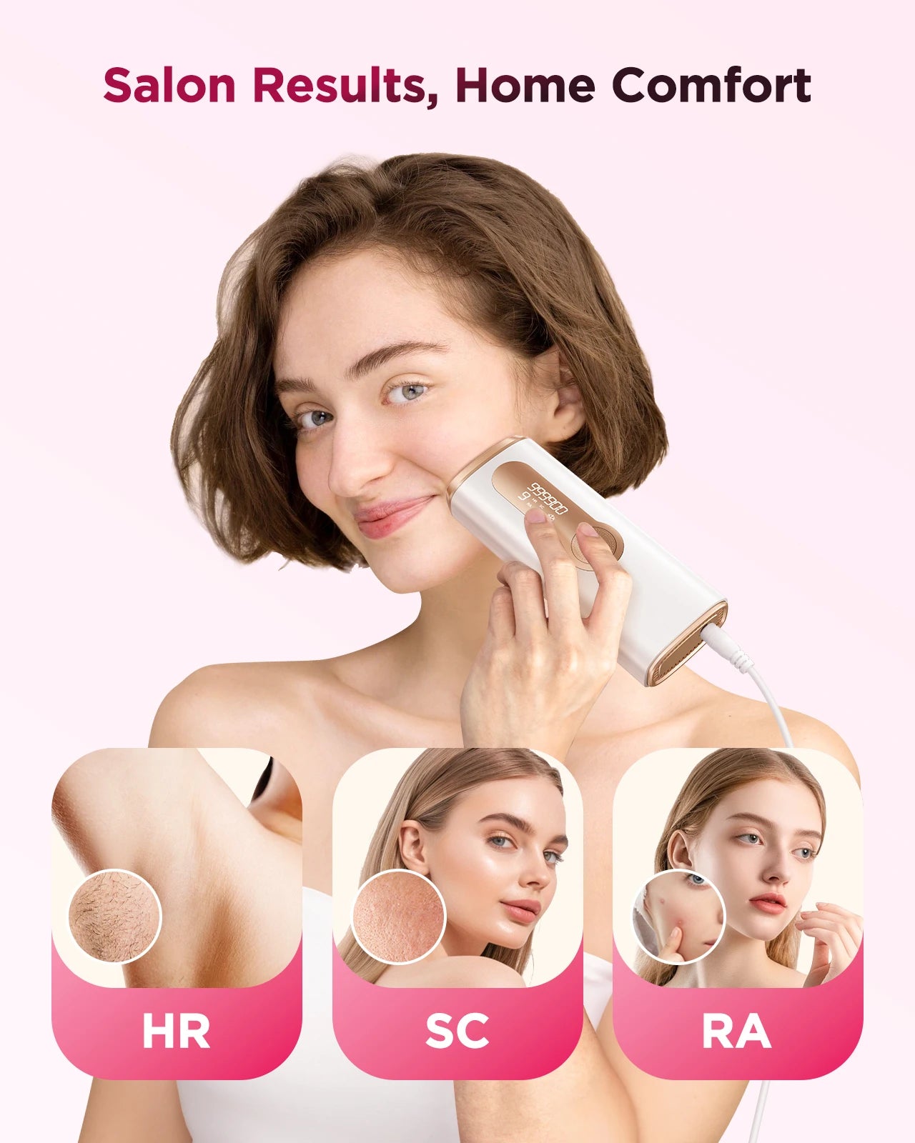 IPL Hair Removal Device | Ice-Cooling 3-in-1 | Painless Permanent Body Treatment