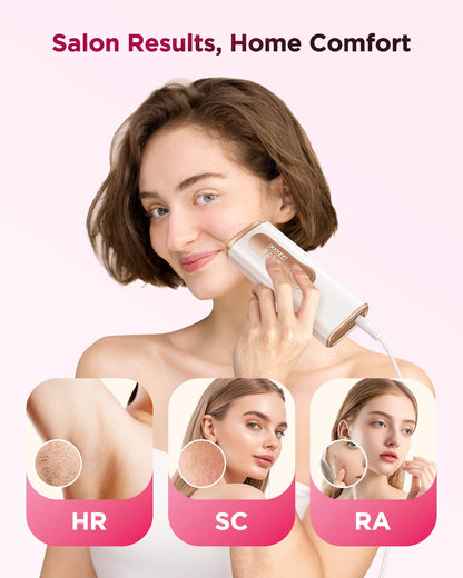 IPL Hair Removal Device | Ice-Cooling 3-in-1 | Painless Permanent Body Treatment