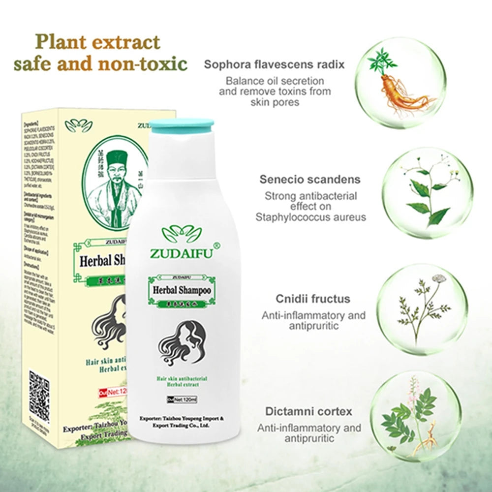 Zudaifu Herbal Therapeutic Shampoo – 120ml Anti-Dandruff, Anti-Itch & Scalp Relief Hair Care