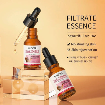 SADOER Aloe Snail & Vitamin C Serum | Moisturizing, Hydrating & Anti-Aging Facial Essence | 1/3pcs Skincare Set