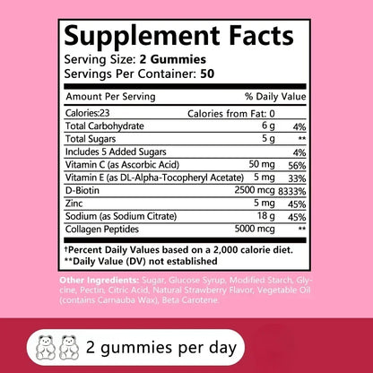 Pslalae | Collagen Gummies with Vitamin C & Biotin | Hair, Nails, Smooth Skin, Joint & Bone Health | 60 Vegan Gummies
