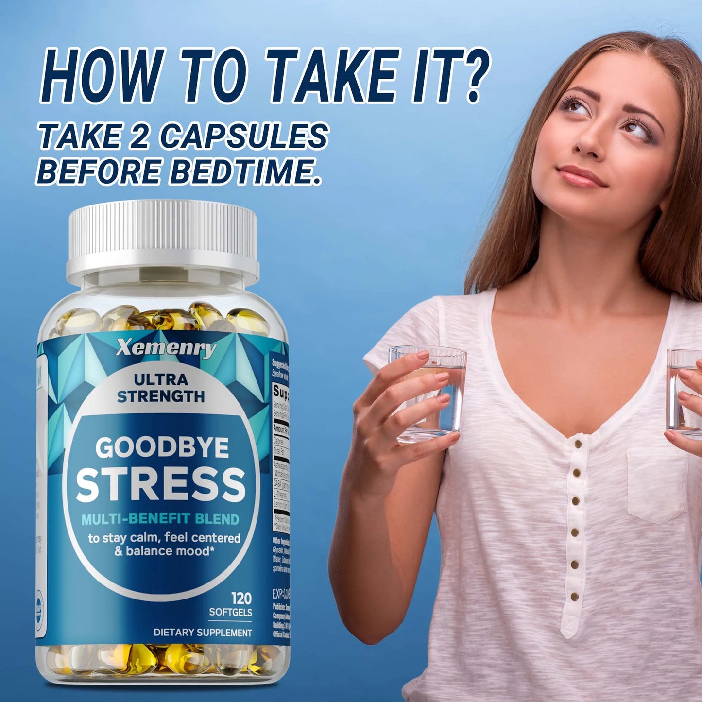 Xemenry | GABA L-Theanine Capsules | Stress Relief & Mood Balance Support