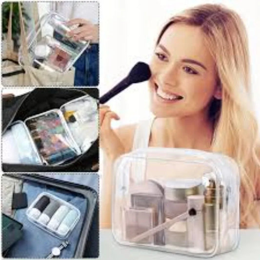 Transparent PVC Bags Travel Organizer Clear Makeup Bag for Toiletries and Cosmetics Waterproof Beauty Case for  Travelers