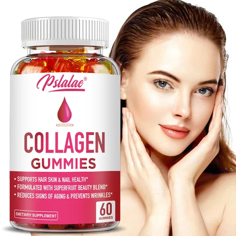 Pslalae | Collagen Gummies with Superfruit Blend | Hair, Skin, Joints, Digestion & Immune Support | 60 Gummies