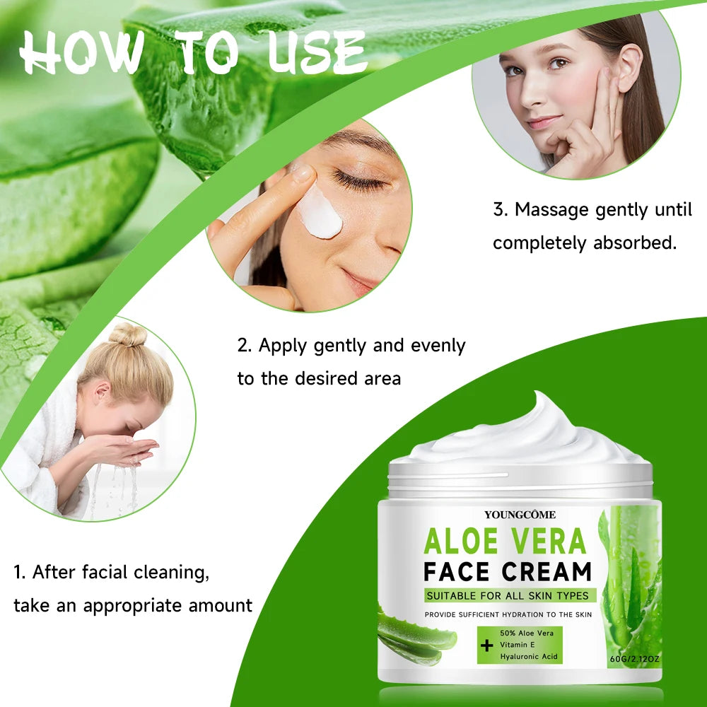 Youngcôme | Aloe Vera face cream with Vitamin E & Hyaluronic Acid