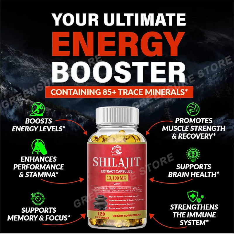 Greencure | Shilajit Extract Capsules | Energy, Stamina & Cognitive Support
