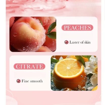 300ml Peach Scrub Shower Gel, Rich in Peach Extract, Citric Acid and Other Ingredients, Fresh Peach Fragrance, Long-Lasting Fragrance, Rich Foam, Rub the Delicate Texture, Can Effectively Clean the Skin, Remove Dirt and Aband