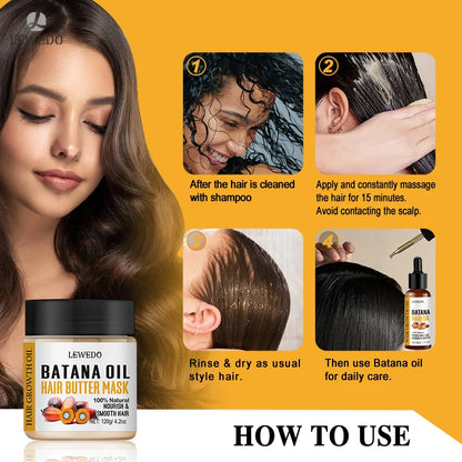 Pure Batana Hair Care Oil Thickening Spray Batana Hair Growth Spray 30ml Moisturizing Strengthens Hair Prevents Hair Loss Mask