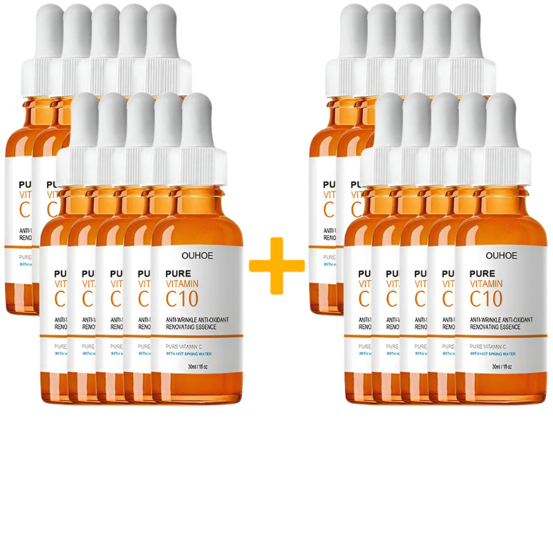 OUHOE Pure Vitamin C10 Essence | Anti-Wrinkle, Antioxidant & Skin Renewal | With Hot Spring Water | 30ml