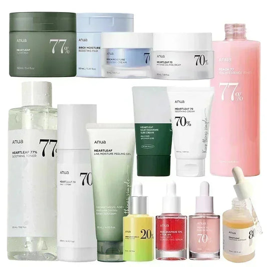 Anua Heartleaf Skincare Set | Anti-Aging Essence, Moisturizing Toner & Cleanser | Fades Fine Lines & Deep Cleans