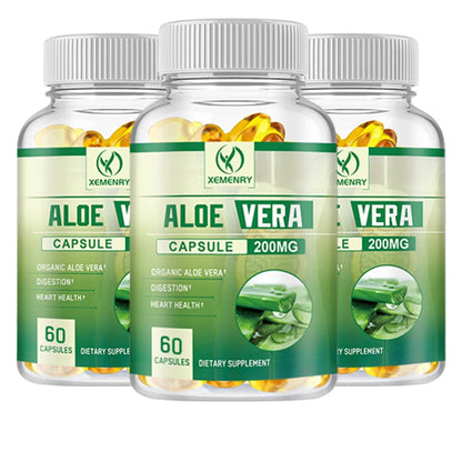 Xemenry | Aloe Vera Capsules | Digestion, Detox, Fat Burn, Appetite Control | 60 Capsules