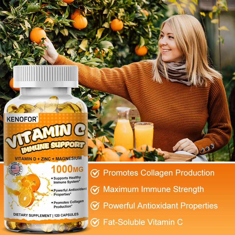 Kenofor | Vitamin C Immune Support Capsules | Collagen & Immunity Booster