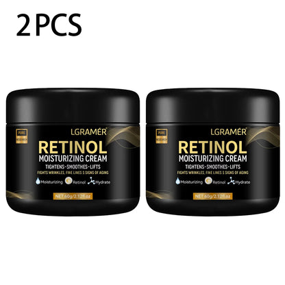 LGRAMÉR Men’s Retinol Face Moisturizer | Anti-Wrinkle, Pore-Tightening & Skin Lifting | Hydrating & Whitening Retinol Cream | 60g
