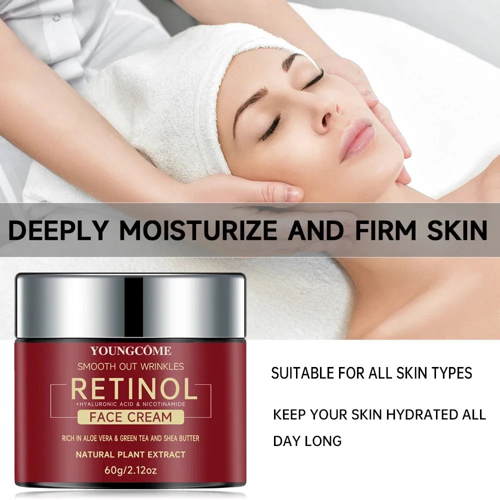 YOUNGCOME Retinol Lifting & Firming Face Cream | With Hyaluronic Acid, Niacinamide, Aloe Vera & Green Tea | Anti-Aging, Moisturizing & Brightening
