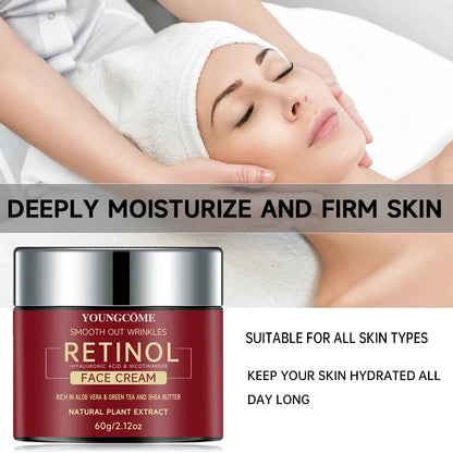 YOUNGCOME Retinol Lifting & Firming Face Cream | With Hyaluronic Acid, Niacinamide, Aloe Vera & Green Tea | Anti-Aging, Moisturizing & Brightening