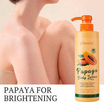 KORMESIC Papaya Body Lotion – 500ml Brightening & Moisturizing Cream with Niacinamide, Retinol & Collagen