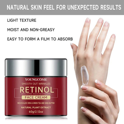 YOUNGCOME Retinol Lifting & Firming Face Cream | With Hyaluronic Acid, Niacinamide, Aloe Vera & Green Tea | Anti-Aging, Moisturizing & Brightening