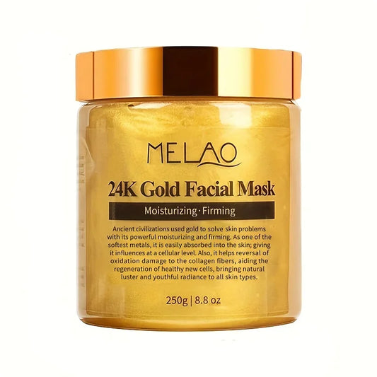 MELAO 24K Gold Collagen Face Mask – 250g Moisturizing & Brightening Washable Mud Mask