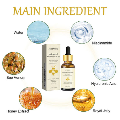 JAYSUING Bee Venom Facial Serum | Triple Action: Wrinkle Reduction, Skin Tightening & Hydration | With Peptides, Niacinamide & Hyaluronic Acid | 1/2/3pcs x 15ml