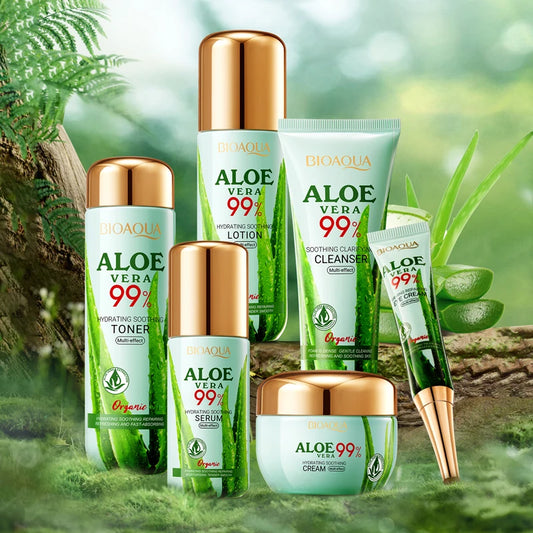 BIOAQUA | Aloe Vera 6-Piece Facial Set | Soothing, Hydrating & Brightening Skincare
