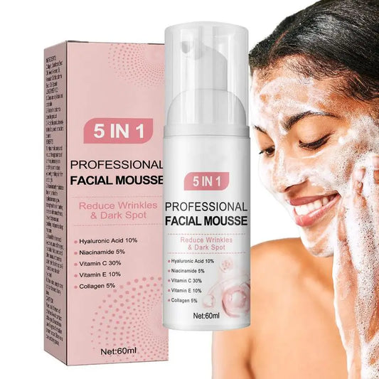 Professional Facial Mousse | Vitamin C, Hyaluronic Acid & Niacinamide | Deep Cleansing & Anti-Aging