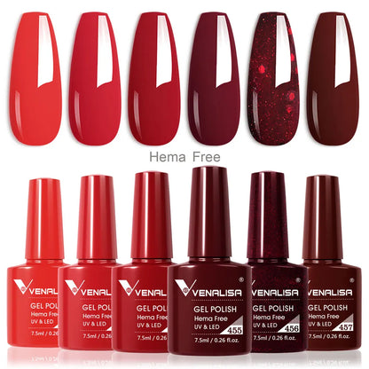 Venalisa Nail Gel Polish Kit HEMA FREE Nude Pink Color Collection Self Leveling Full Coverage Nail Manicure Set 6Pcs Kit