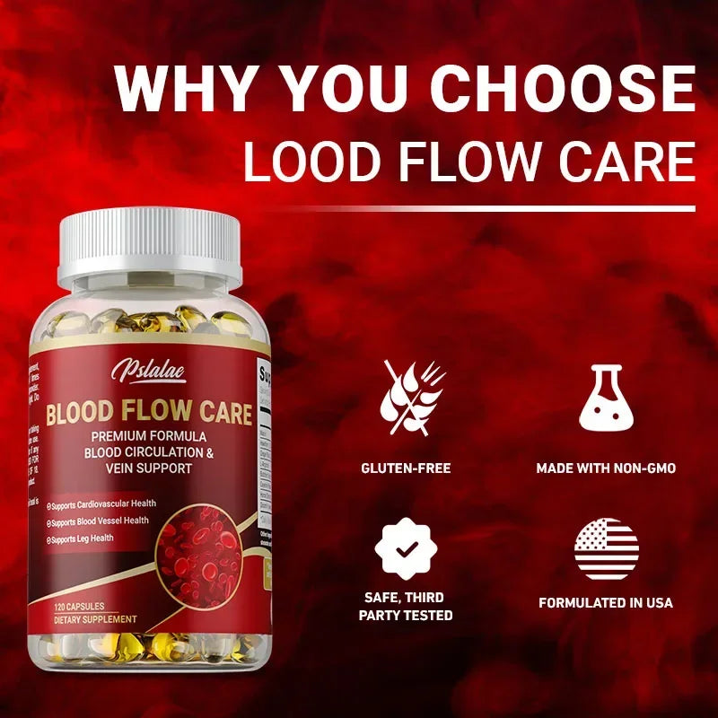 Pslalae | Blood Flow Care Supplement | Supports Circulation, Veins, Heart & Cardiovascular Health | 30 Capsules