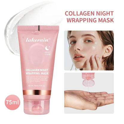 Lakerain Collagen Night Wrapping Mask | Hydrating & Elasticity Care | Reduces Sagging & Dullness | For Glowing Skin