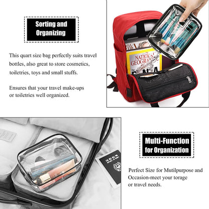 Cosmetic Pouch 3 Pcs Clear Toiletries Bags Carry On Airport Airline Compliant Bag Toiletry Bag Convenient Travel Toiletry Bag Fa