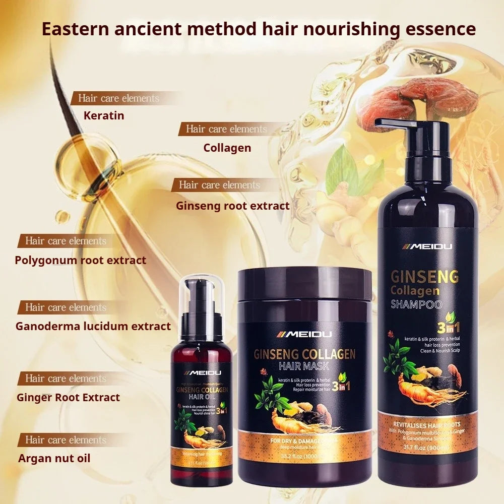 Meidu Profissional Hair & Scalp Nourishing Shampoo and Conditioner Keratin Hair Mask Set Straightening Smoothing Hair Care