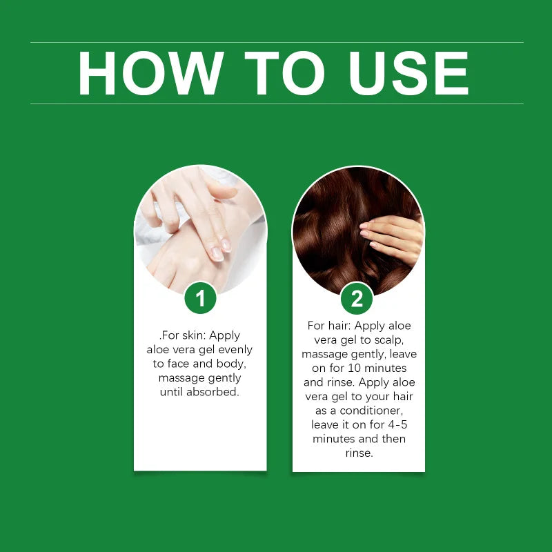 Pure Aloe Vera Gel - Multi-Purpose Soothing Gel For Skin & Hair To Help Hydrate, Soothe & Refresh Without Sticky Residue