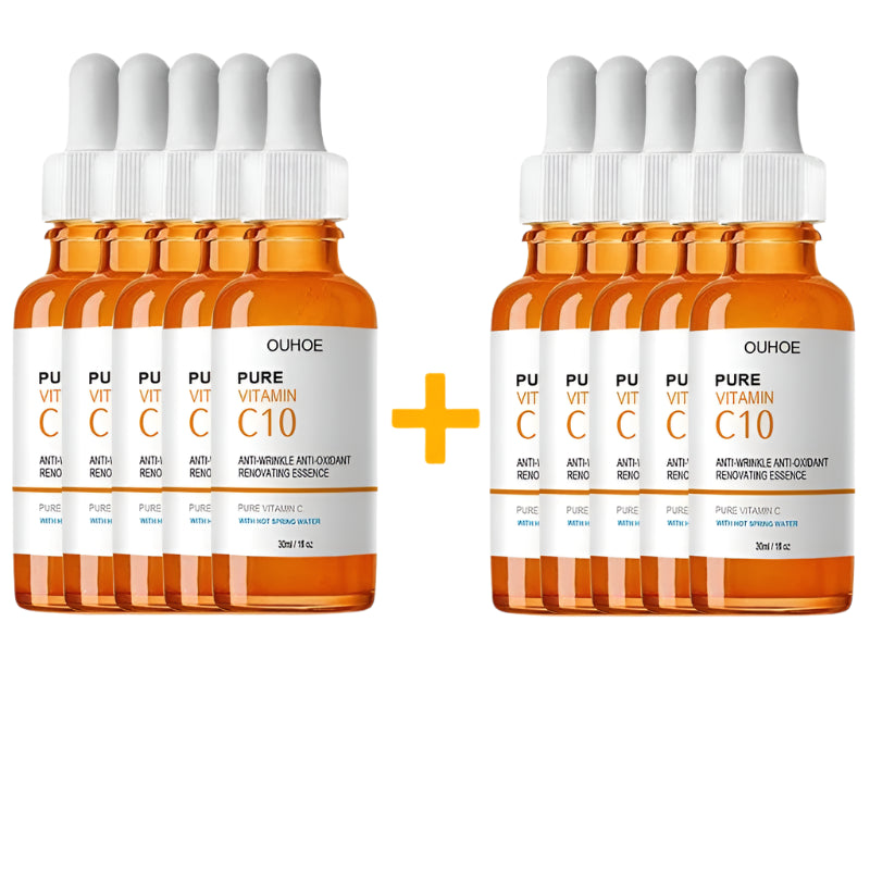OUHOE Pure Vitamin C10 Essence | Anti-Wrinkle, Antioxidant & Skin Renewal | With Hot Spring Water | 30ml