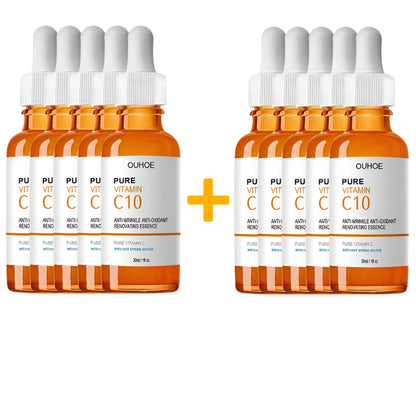 OUHOE Pure Vitamin C10 Essence | Anti-Wrinkle, Antioxidant & Skin Renewal | With Hot Spring Water | 30ml