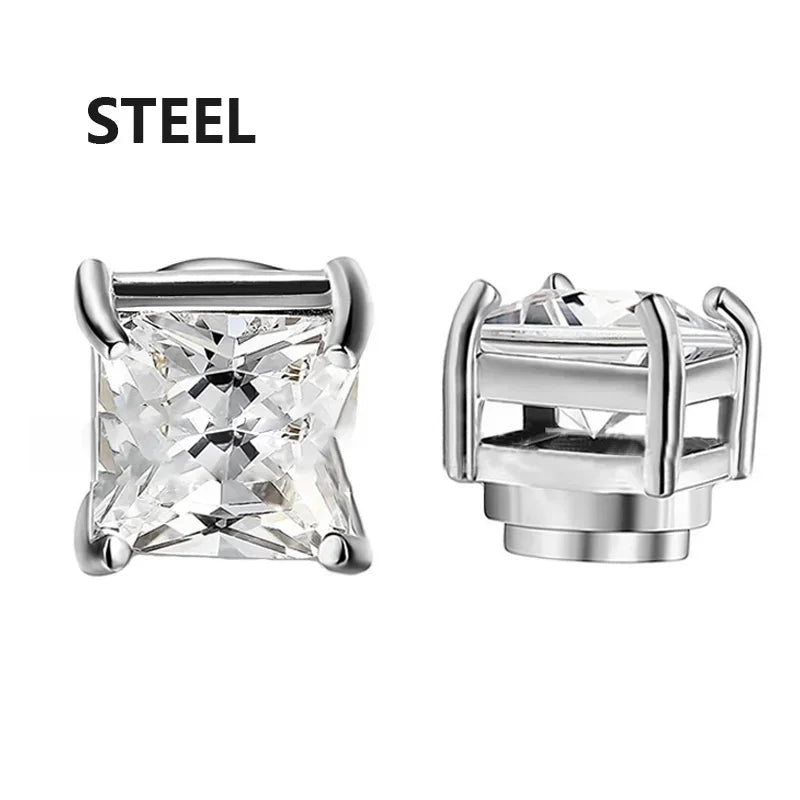 2PCS Magnetic Ear Clips Stud Earrings Non Piercing Strong Magnet Fake Piercing Women Men Jewelry Clip Earrings for Kids Girls