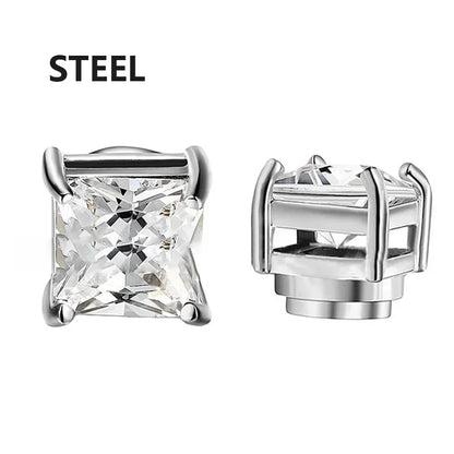 2PCS Magnetic Ear Clips Stud Earrings Non Piercing Strong Magnet Fake Piercing Women Men Jewelry Clip Earrings for Kids Girls
